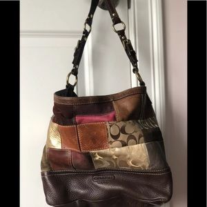 COACH Holiday Patchwork Leather Jacquard Purse